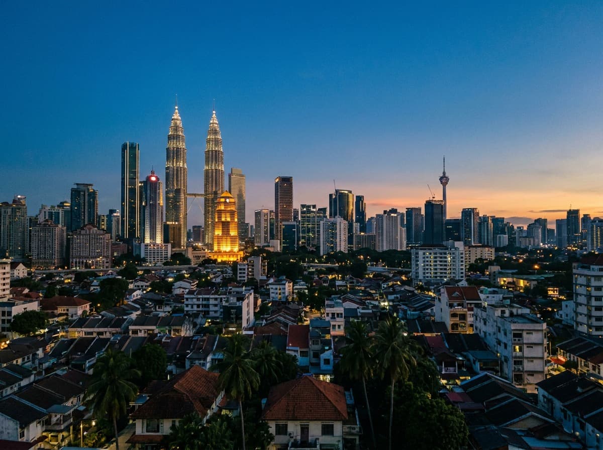 The Kuala Lumpur skyline at dusk