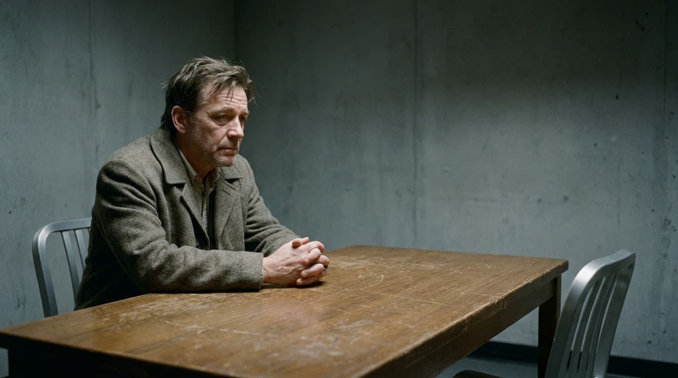 The same man lit by a large soft source from camera left